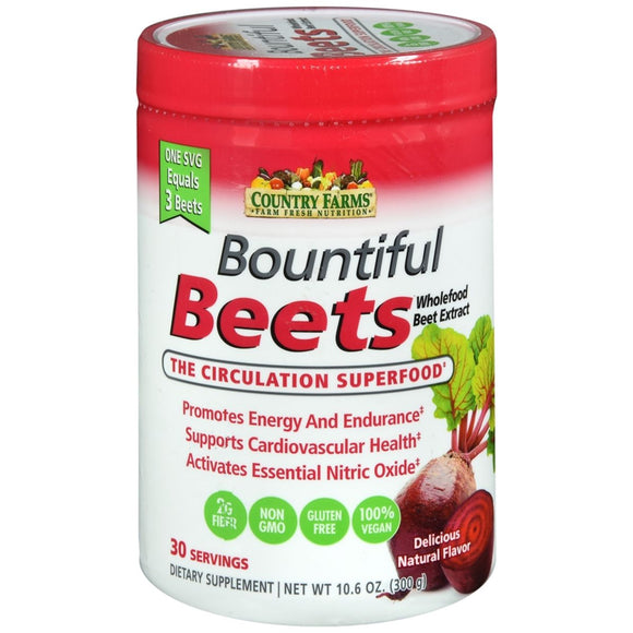 Country Farms Bountiful Beets Wholefood Beet Extract Powder - 10.6 OZ