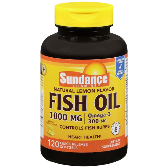 Sundance Fish Oil 1000 mg Quick Release Softgels Natural Lemon Flavor - 120 CP