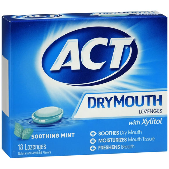 ACT Dry Mouth Lozenges Soothing Mint - 18 EA