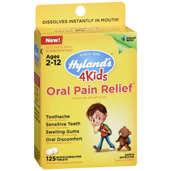 Hyland's 4 Kids Oral Pain Relief Tablets - 125 TB