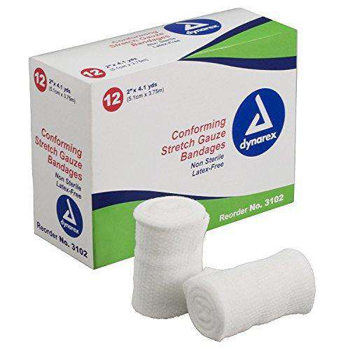 Conform Stretch Gauze Bandages, Non-Sterile 2 Inches X 5 Yards - 12 Rolls