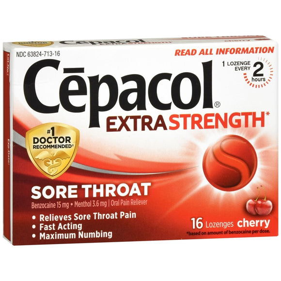 Cepacol Extra Strength Sore Throat Lozenges Cherry - 16 EA