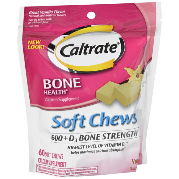 Caltrate Soft Chews 600 + D3 Vanilla Creme - 60 EA