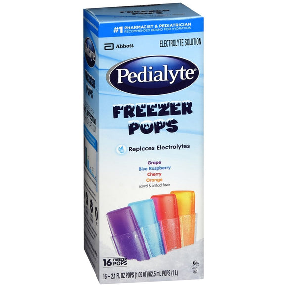 Pedialyte Electrolyte Solution Freezer Pops Assorted Flavors 16 EA