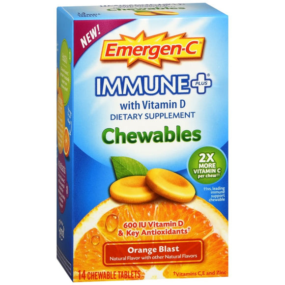 Emergen-C Immune Plus Chewables Tablets Orange Blast - 14 TB