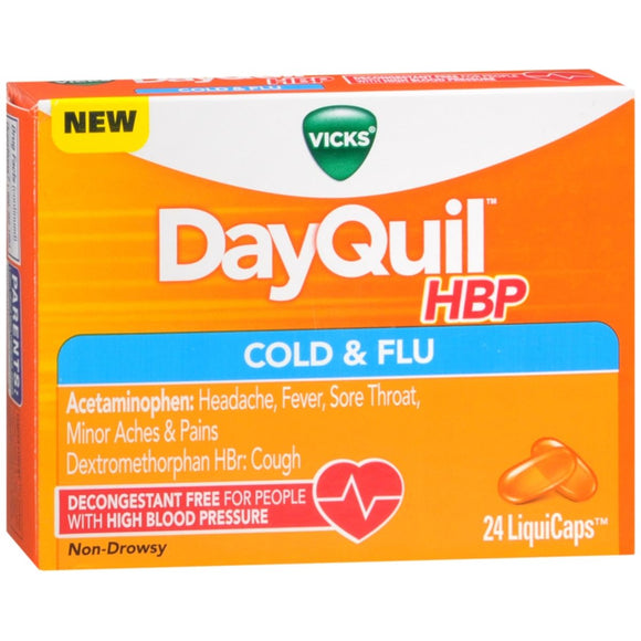 Vicks DayQuil HBP Cold & Flu LiquiCaps - 24 CP