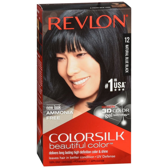 Revlon ColorSilk Beautiful Color Permanent Color 12 Natural Blue Black - 1 EA