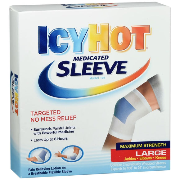 ICY HOT Medicated Sleeves Maximum Strength Large - 3 EA