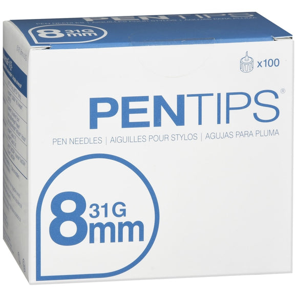 Pentips Pen Needles 31G 8 mm 100 ea