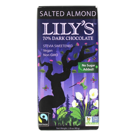 Lilys Sweets Chocolate Bar - Salted Almond  2.80 oz.