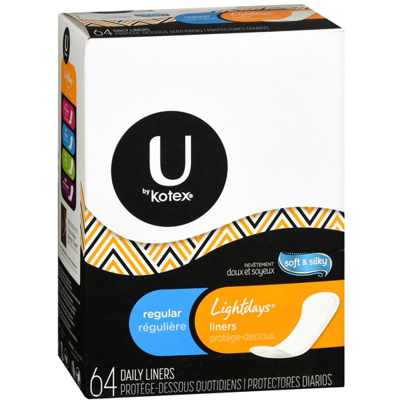 U by Kotex Lightdays Liners Regular - 64 EA