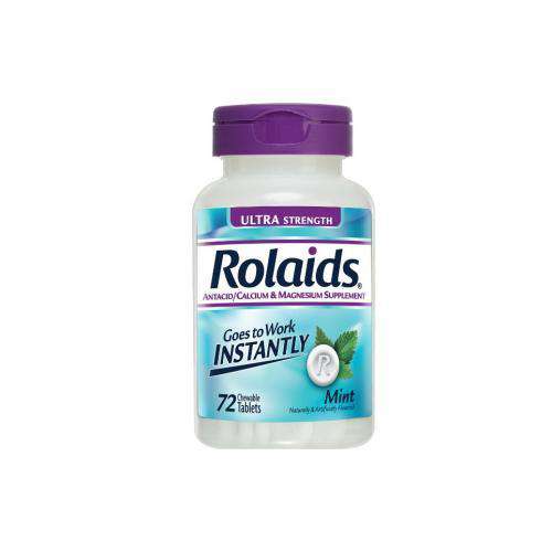 Rolaids Ultra Strength Tablets, Mint, 72 Count
