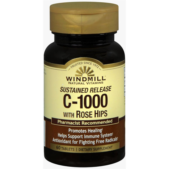 Windmill Vitamin C-1000 Tablets With Rose Hips Sustained Release - 60 TB