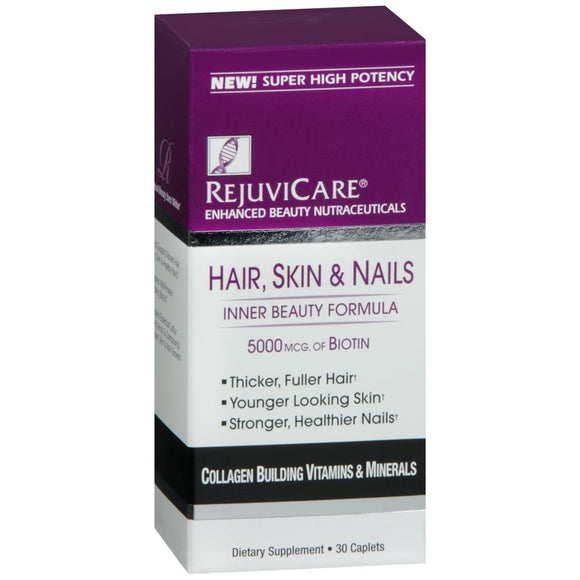 RejuviCare Hair, Skin & Nails 5000 mcg of Biotin Caplets - 30 CP