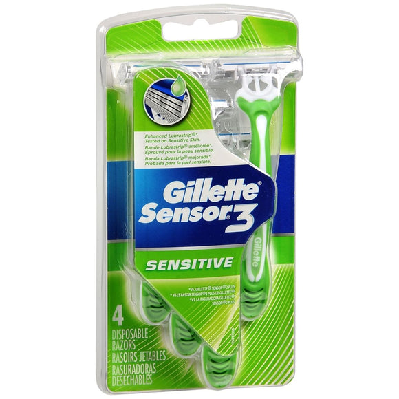 Gillette Sensor 3 Disposable Razors Sensitive - 4 EA
