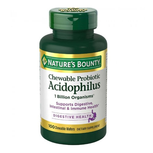 Nature's Bounty Acidophilus w/Lactis Milk Free, 100 Chewable Wafers