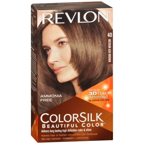 Revlon ColorSilk Beautiful Color Permanent Hair Color 40 Medium Ash Brown - 1 EA