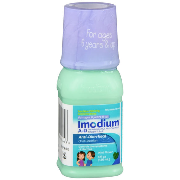 Imodium A-D Anti-Diarrheal Oral Solution Mint Flavor - 4 OZ