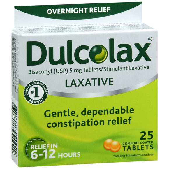 Dulcolax Overnight Relief Laxative Tablets - 25 TB