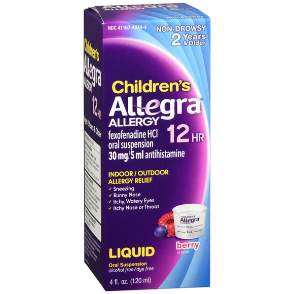 Allegra Children's Allergy 12 Hr Liquid Berry Flavor - 4 OZ