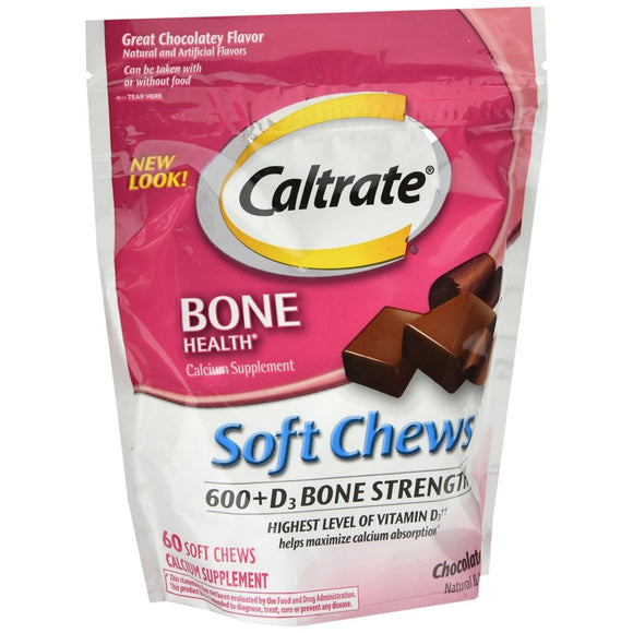 Caltrate Soft Chews 600 +D3 Chocolate Truffle - 60 EA