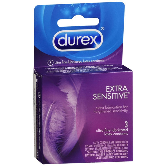 Durex Extra Sensitive Ultra Thin Lubricated Latex Condoms - 3 EA