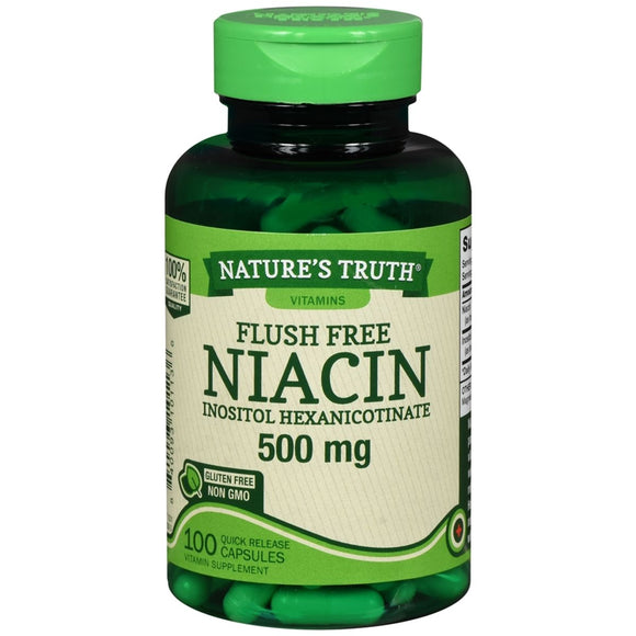 Nature's Truth Flush Free Niacin Inositol Hexanicotinate 500 mg Quick Release Capsules - 100 CP