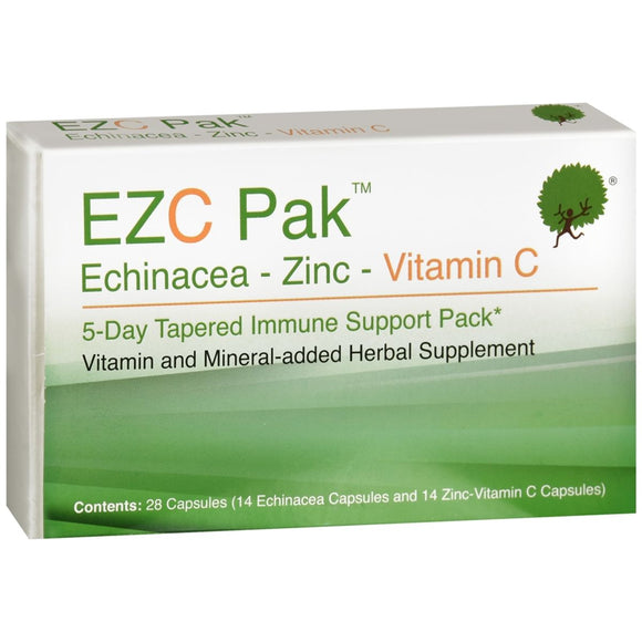 EZC Pak Echinacea Zinc Vitamin C Capsules 28 CP