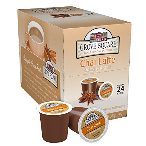 GROVE SQUARE 13.12 OZ (24-0.55 OZ) SINGLE CUP CHAI LATTE MIX-CASE OF 4