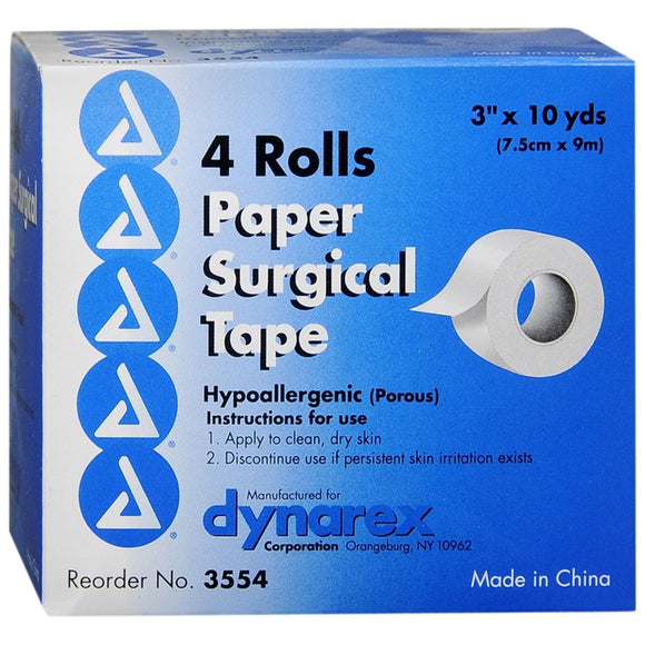 Dynarex Paper Surgical Tape Hypoallergenic 3 Inches x 10 Yards - 40 YD