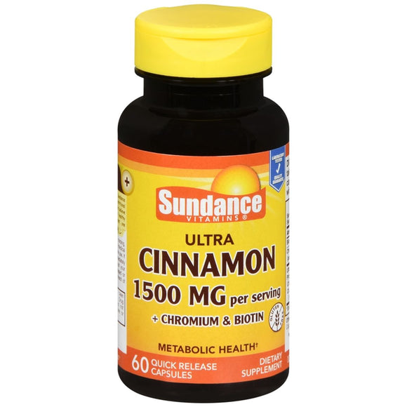 Sundance Ultra Cinnamon 1500 mg per Serving + Chromium & Biotin Capsules - 60 CP