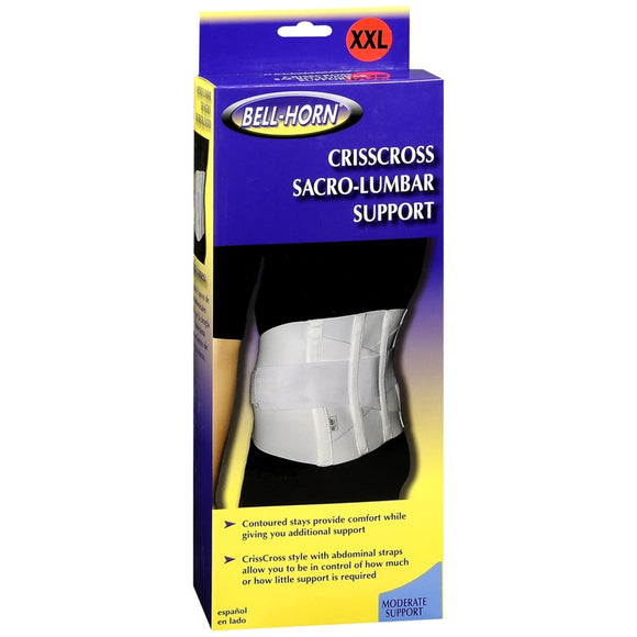 Bell-Horn Crisscross Sacro-Lumbar Back Support White XXLarge - 1 EA