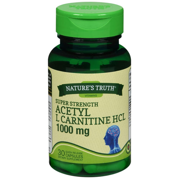 Nature's Truth Acetyl L Carnitine HCL 1000 mg Quick Release Capsules - 30 CP