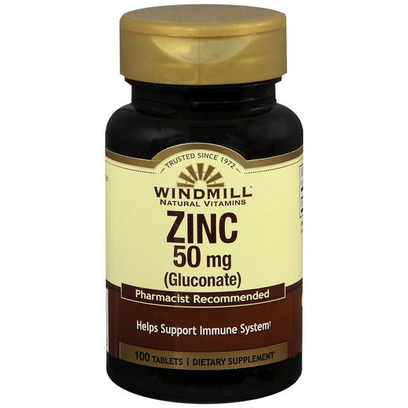 Windmill Zinc 50 mg (Gluconate) Tablets - 100 TB