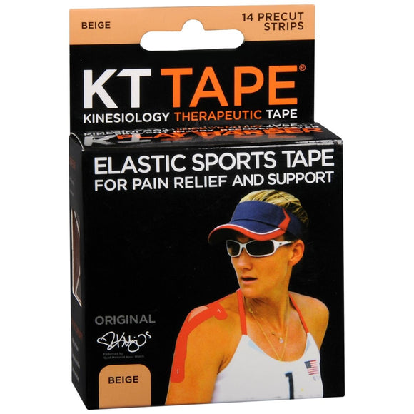 KT Tape Elastic Sports Tape Strips Beige - 14 EA