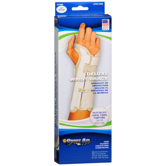 Sport Aid Deluxe Wrist Brace Medium Left 1 EA