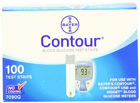 Bayer Contour Blood Glucose, 100 Test Strips Exp Year or Longer