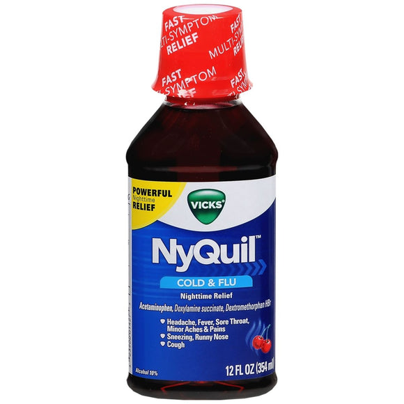 Vicks NyQuil Cold & Flu Liquid Cherry - 12 OZ