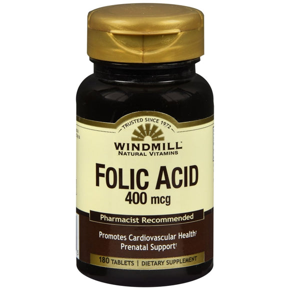 Windmill Folic Acid 400 mcg Tablets - 180 TB