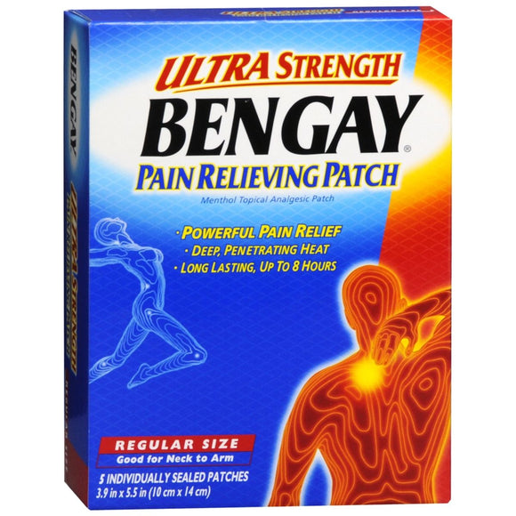 BENGAY Pain Relieving Patches Ultra Strength Regular Size - 5 EA