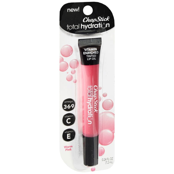 ChapStick Total Hydration Vitamin Enriched Tinted Lip Oil Warm Pink - 0.24 OZ