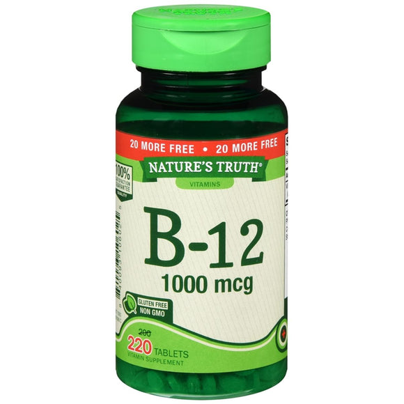 Nature's Truth B-12 1000 mcg Vitamin Supplement Tablets - 220 TB