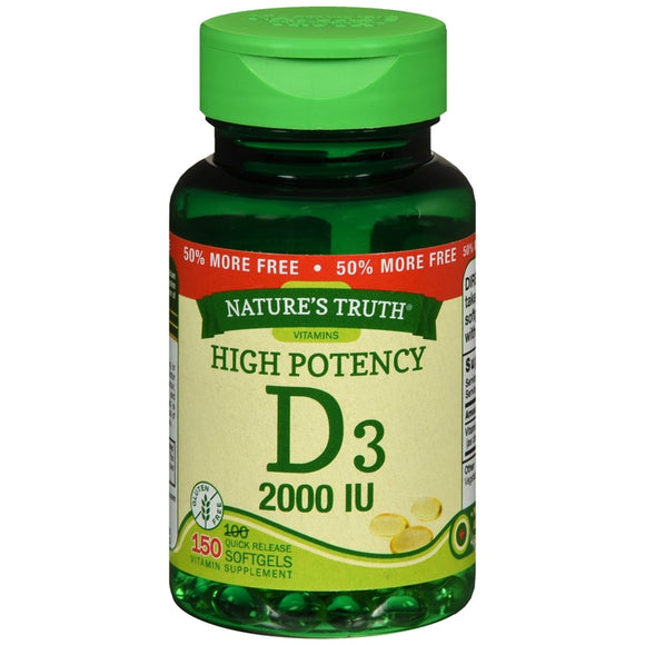 Nature's Truth High Potency Vitamin D3 2000 IU Quick Release Softgels - 150 CP