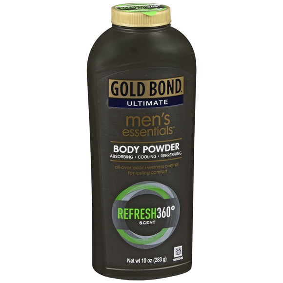 Gold Bond Ultimate Men's Essentials Body Powder Refresh 360 Degrees Scent - 10 OZ