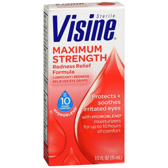 Visine Maximum Strength Redness Relief Formula Lubricant Eye Drops - 0.5 OZ