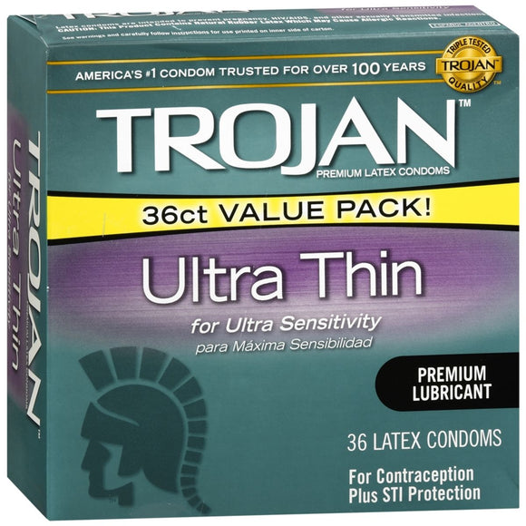 Trojan Ultra Sensitive Lubricated Latex Condoms Value Pack - 36 EA