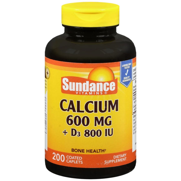 Sundance Calcium 600 mg + Vitamin D3 800 IU Coated Caplets - 200 TB