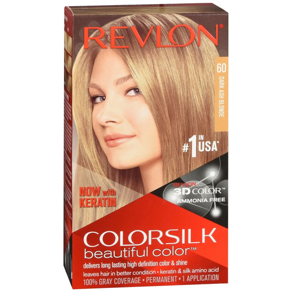 Revlon ColorSilk Beautiful Color Permanent Hair Color 60 Dark Ash Blonde - 1 EA