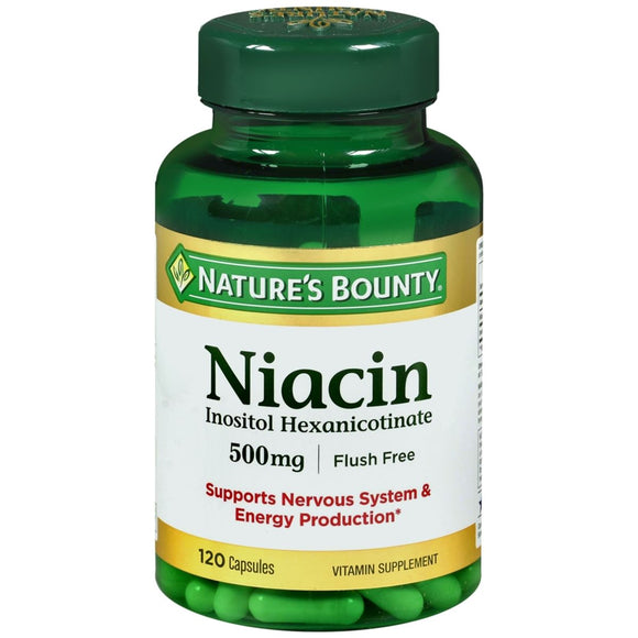 Nature's Bounty Niacin 500 mg Vitamin Supplement Capsules - 120 CP