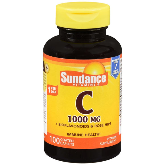 Sundance Vitamin C 1000 mg + Bioflavonoids & Rose Hips Coated Caplets - 100 CP